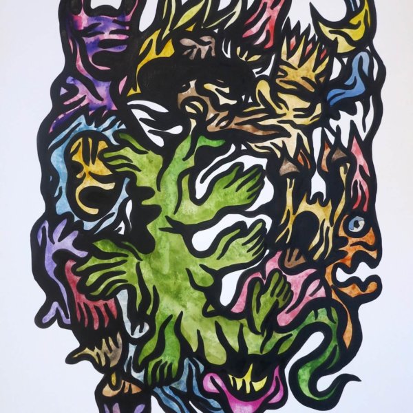 Felt pen and watercolor on Velin d’ARCHES