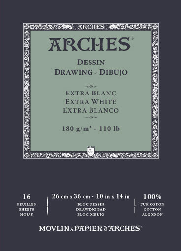 bloc papier ARCHES dessin extra blanc