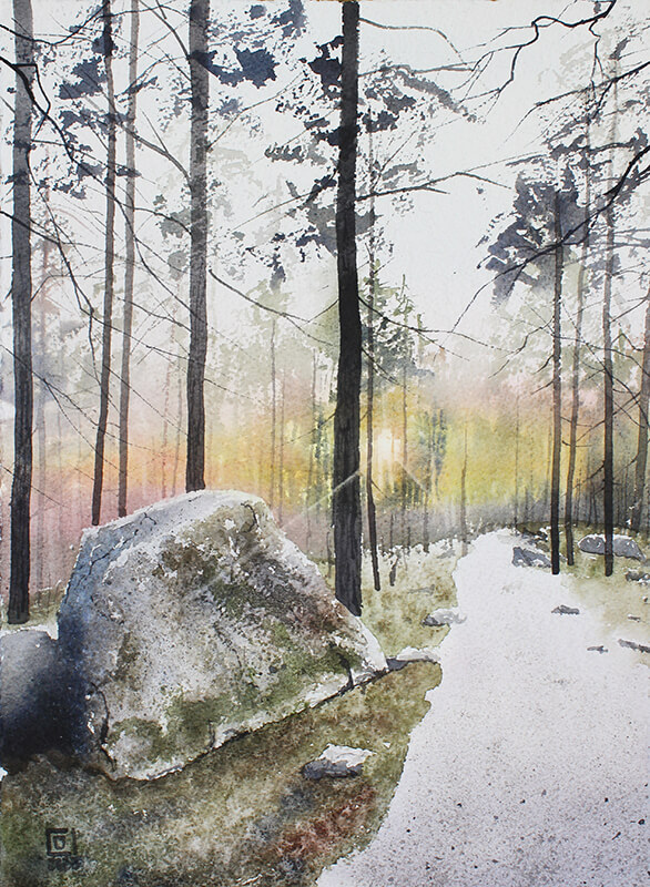 Christian Koivumaa watercolour on Arches paper