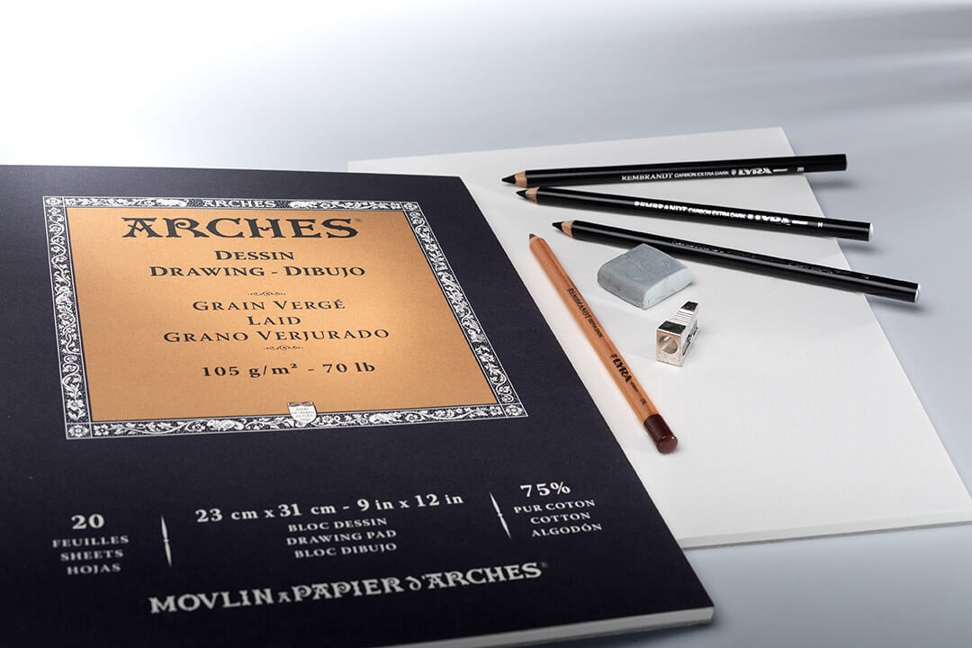 Ingres d'ARCHES MBM paper for drawing, ink