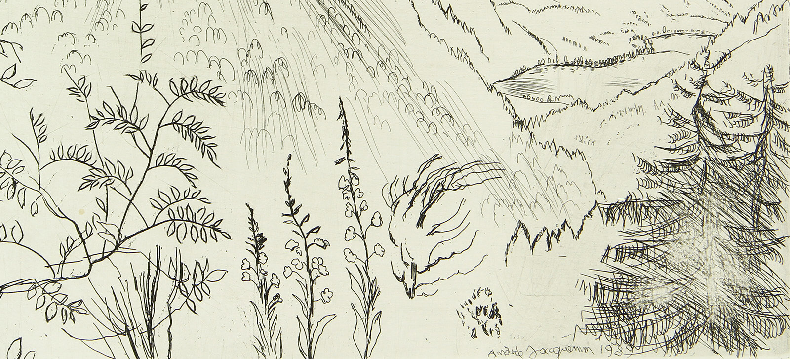 A. Jacquemin - Pointe sèche sur papier Velin d’ARCHES